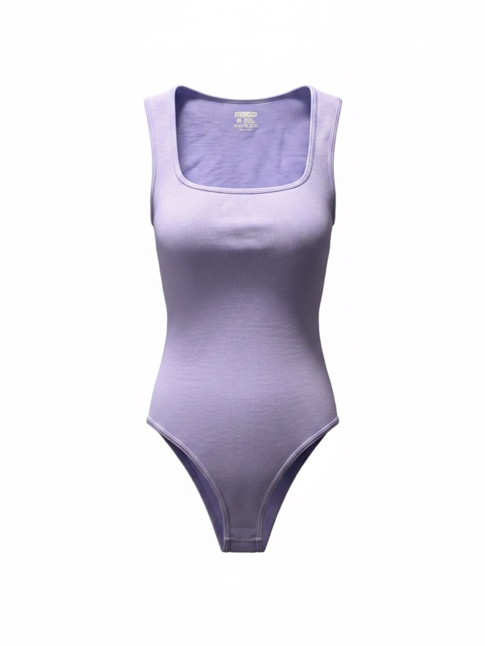 Tummy Control by Shecurve Ribbed Square-Neck Bodysuit